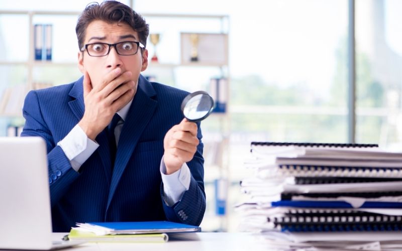 Auditor Looking for Errors in the Financial Statements