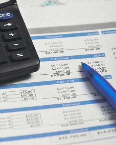 Budget with different financial data