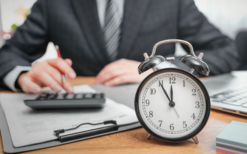 Business Accounting Concept. Annual Tax Settlement