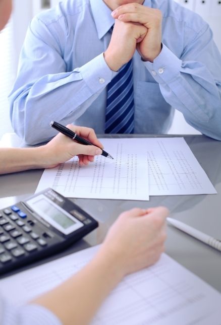 business man Auditor or internal revenue service staff checking